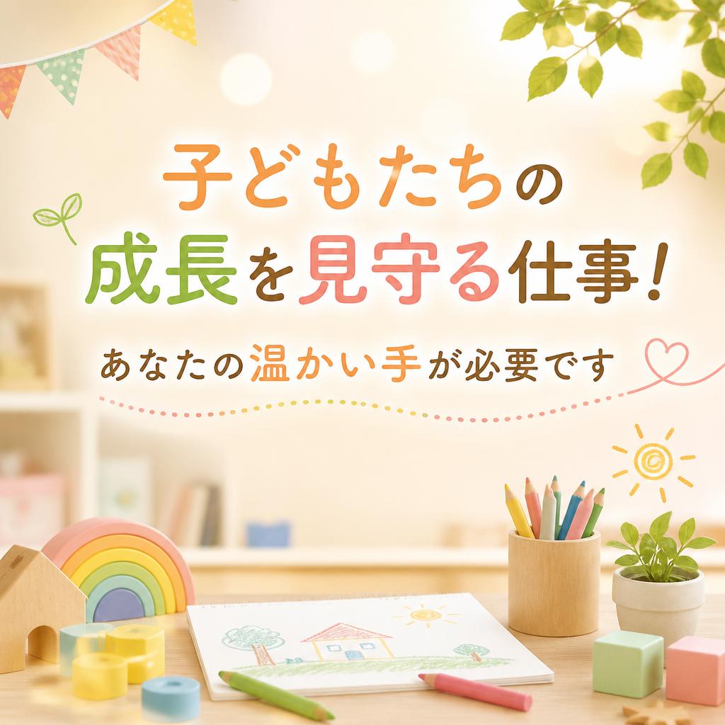 子どもたちの成長を見守る仕事！あなたの温かい手が必要です
